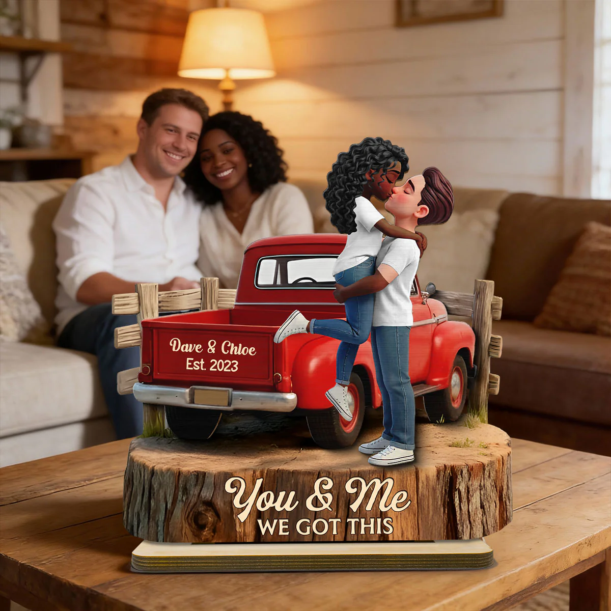Romantic Couple Pickup Truck You & Me We Got This - Personalized 2-Layered Wooden Plaque - Anniversary Gift, Wedding Gift For Couple, Farmhouse Decor - Image 8