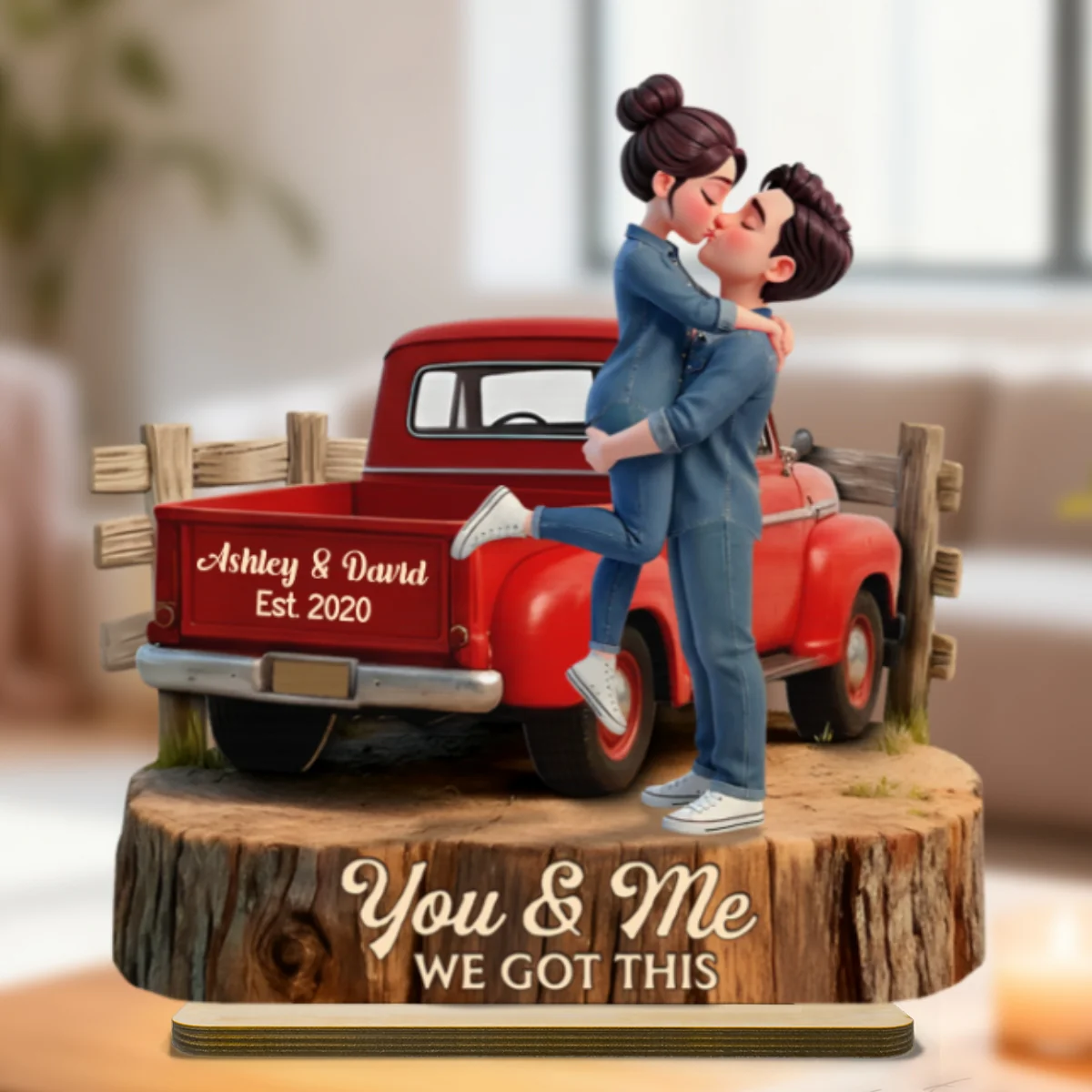 Romantic Couple Pickup Truck You & Me We Got This - Personalized 2-Layered Wooden Plaque - Gift For Couple, Farmhouse Decor - Image 14