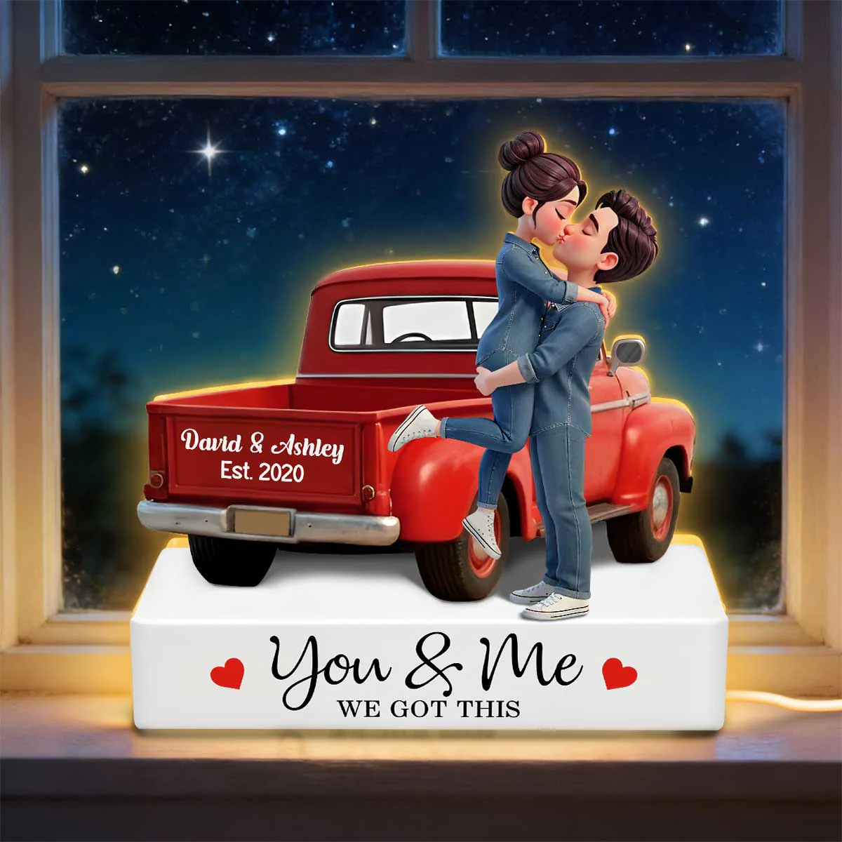 Romantic Couple Pickup Truck You & Me We Got This - Personalized Light Box - Valentine's Day Gift For Couple, Farmhouse Decor - Image 4