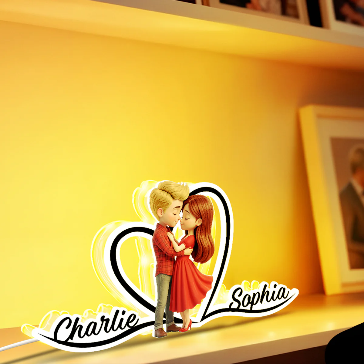 Romantic Love Couple - Personalized Light Box - Sentimental Gift for him, for her - Image 4