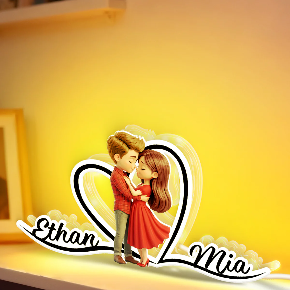 Romantic Love Couple - Personalized Light Box - Sentimental Gift for him, for her - Image 7