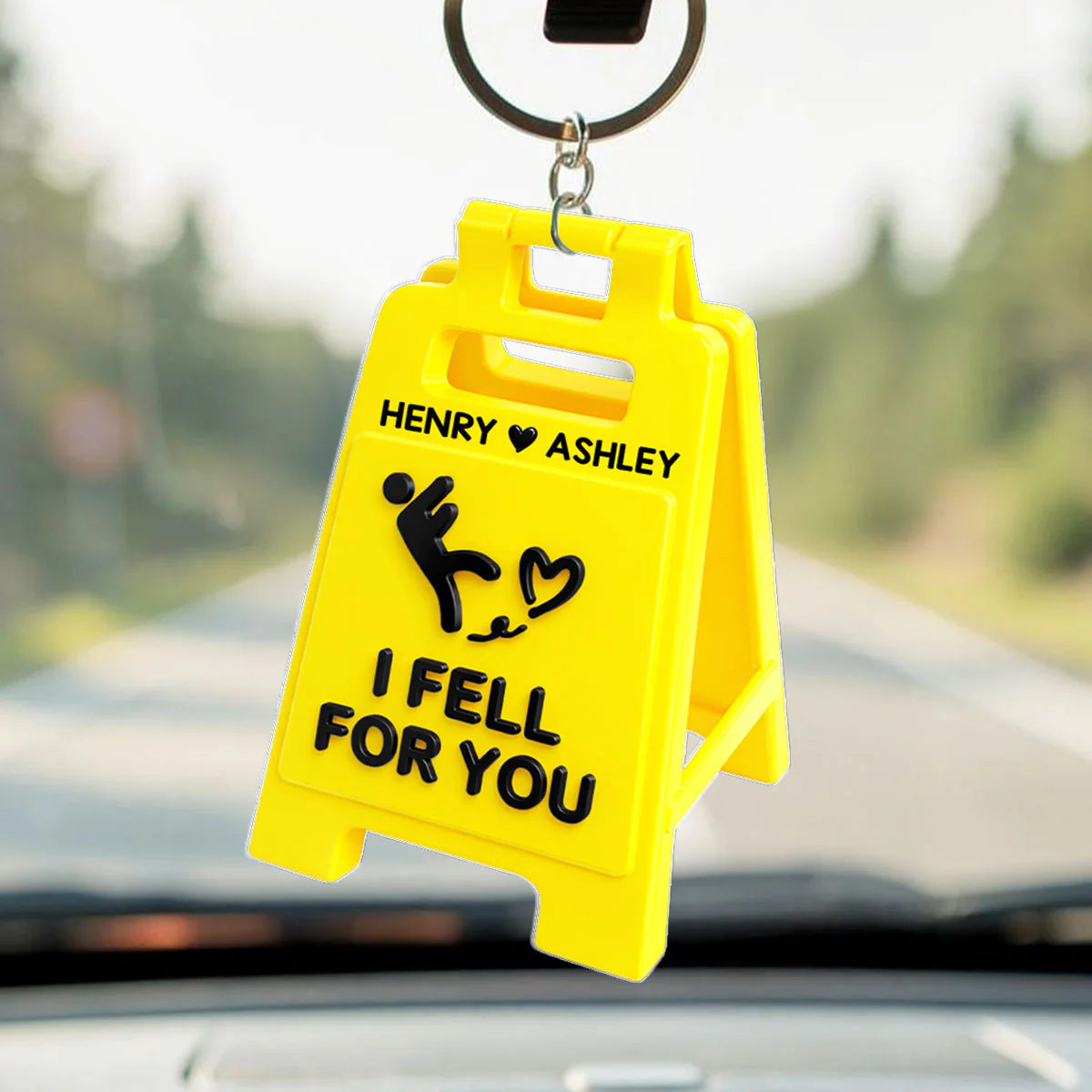 Romantic Message Sign I Fell For You - Personalized Acrylic Keychain - Valentine's Gift For Him, For Her, For Couple - Image 2