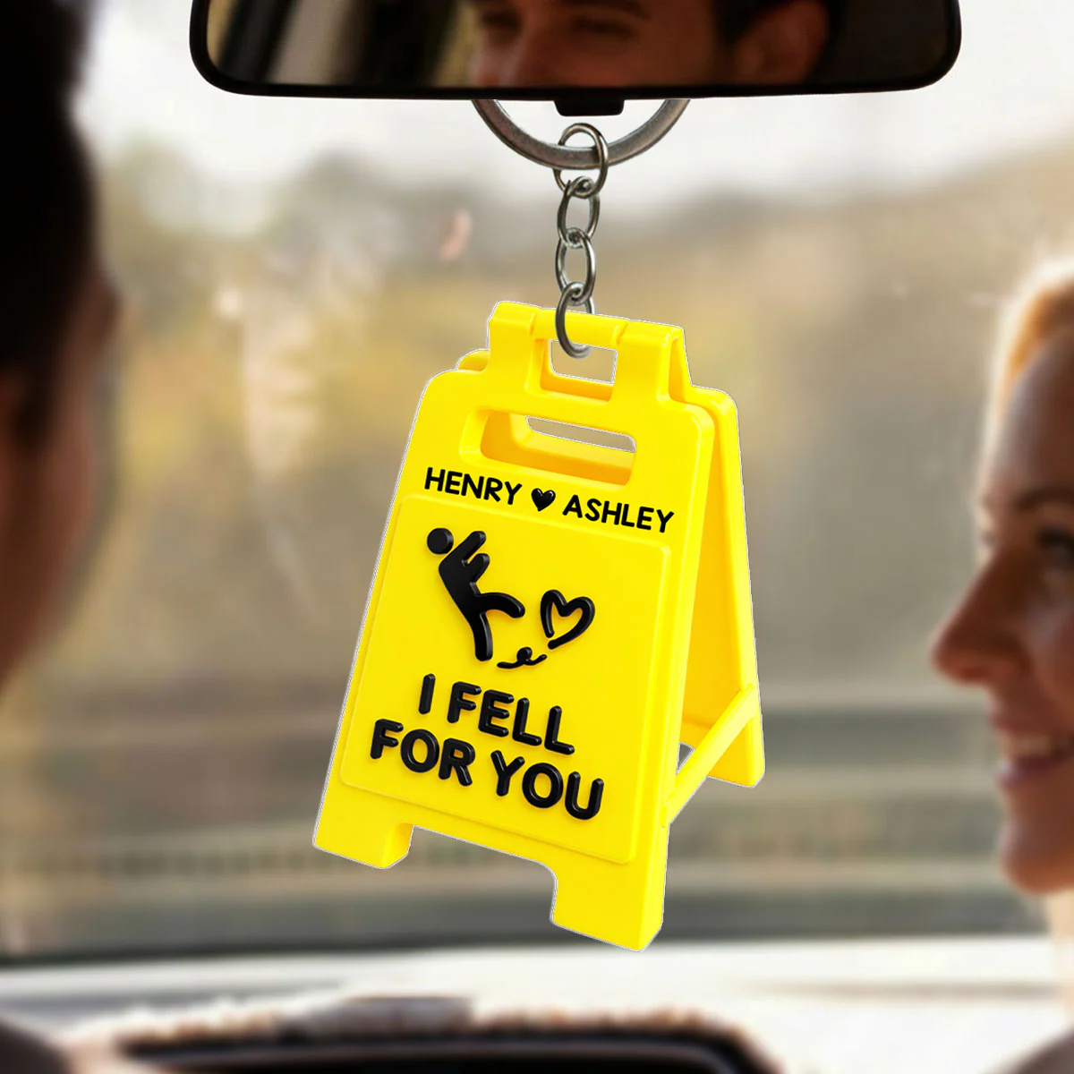 Romantic Message Sign I Fell For You - Personalized Acrylic Keychain - Valentine's Gift For Him, For Her, For Couple - Image 4