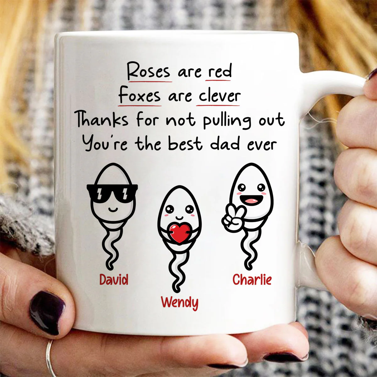 Roses Are Red Thanks For Not Pulling Out You‘re The Best Dad Ever Personalized Mug