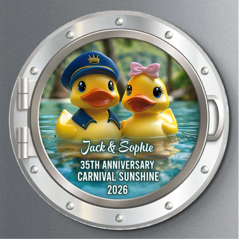 Rubber Duck Couple Anniversary Cruise - Personalized Cruise Door Acrylic Magnet - Cruise Trip Keepsake - Image 12