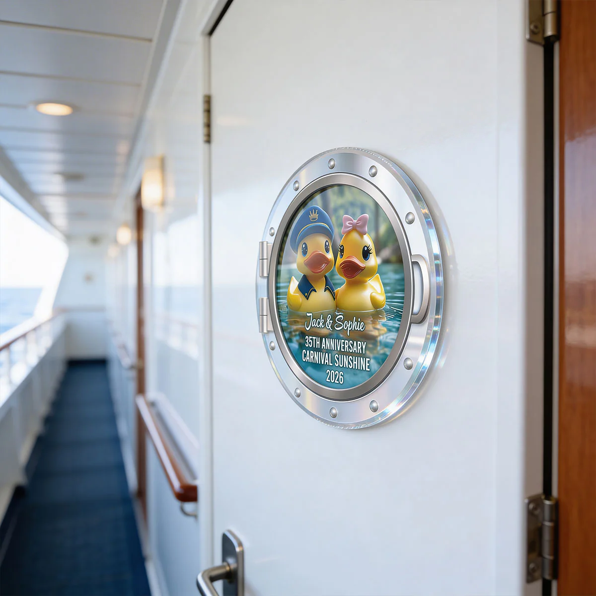Rubber Duck Couple Anniversary Cruise - Personalized Cruise Door Acrylic Magnet - Cruise Trip Keepsake - Image 2