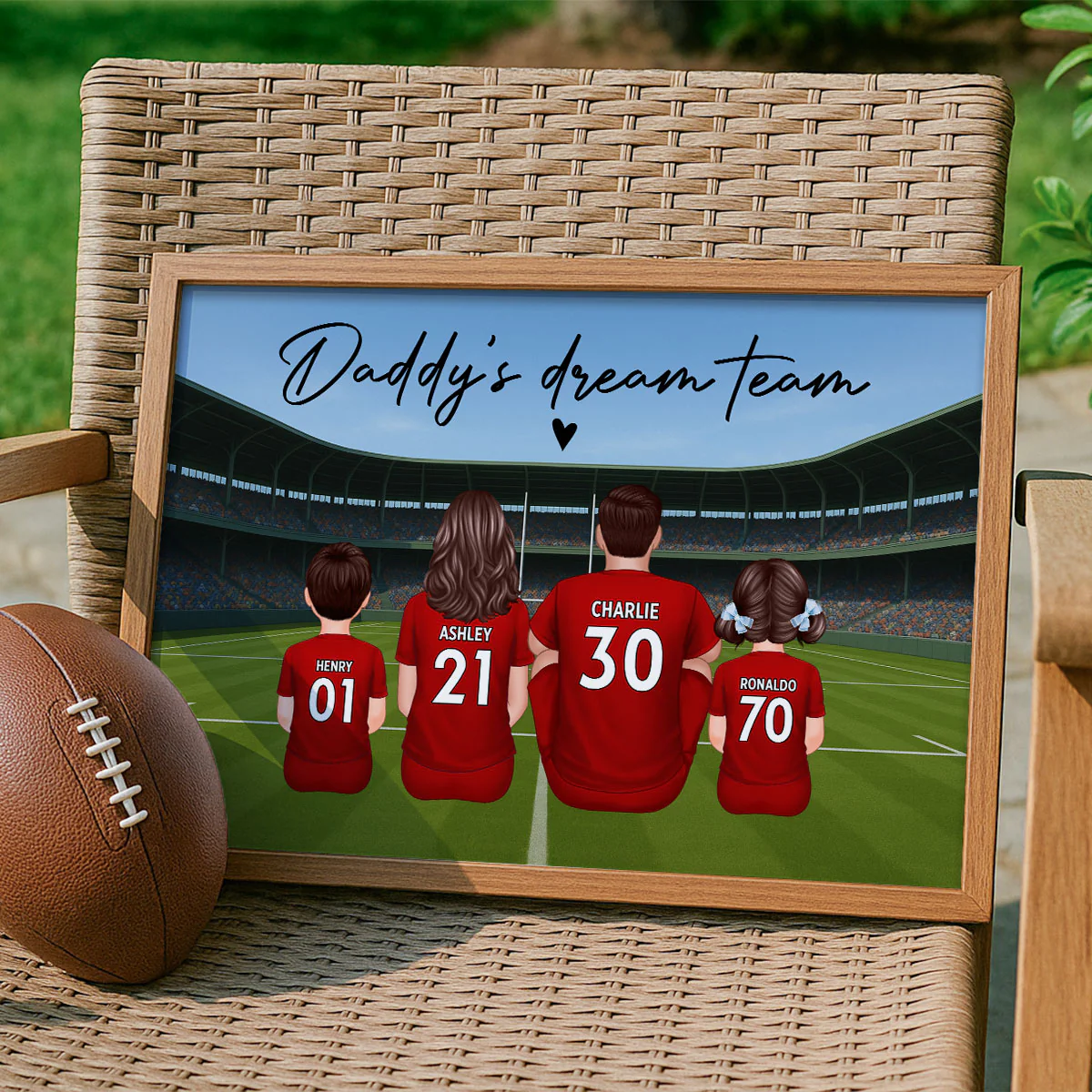 Rugby Family Daddy's Dream Team Personalised Poster| Heartfelt Father's Day Gift For Dad, Husband - Image 4