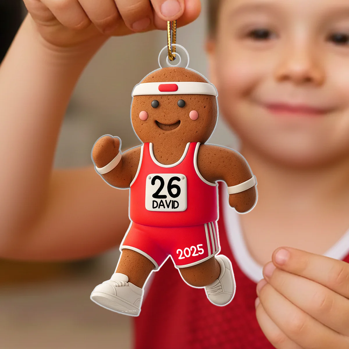 Runner Gingerbread Marathon - Personalized Acrylic Ornament - Unique Christmas Gift For Runners - Image 4
