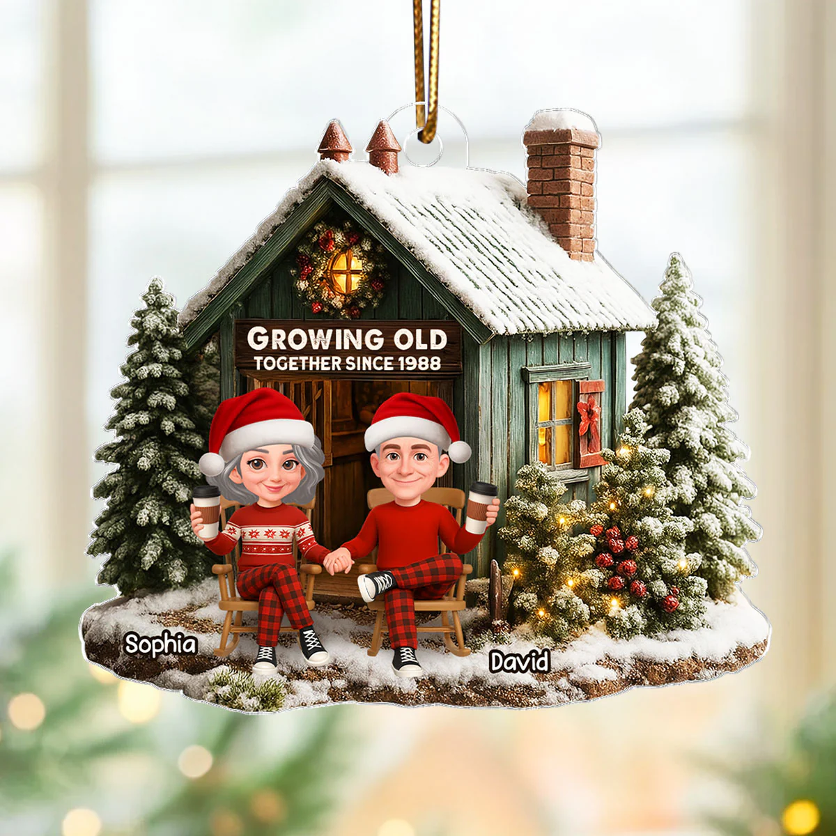Rustic Farmhouse Couple You & Me We Got This - Personalized Acrylic Ornament - Christmas Gift for him, for her - Image 6
