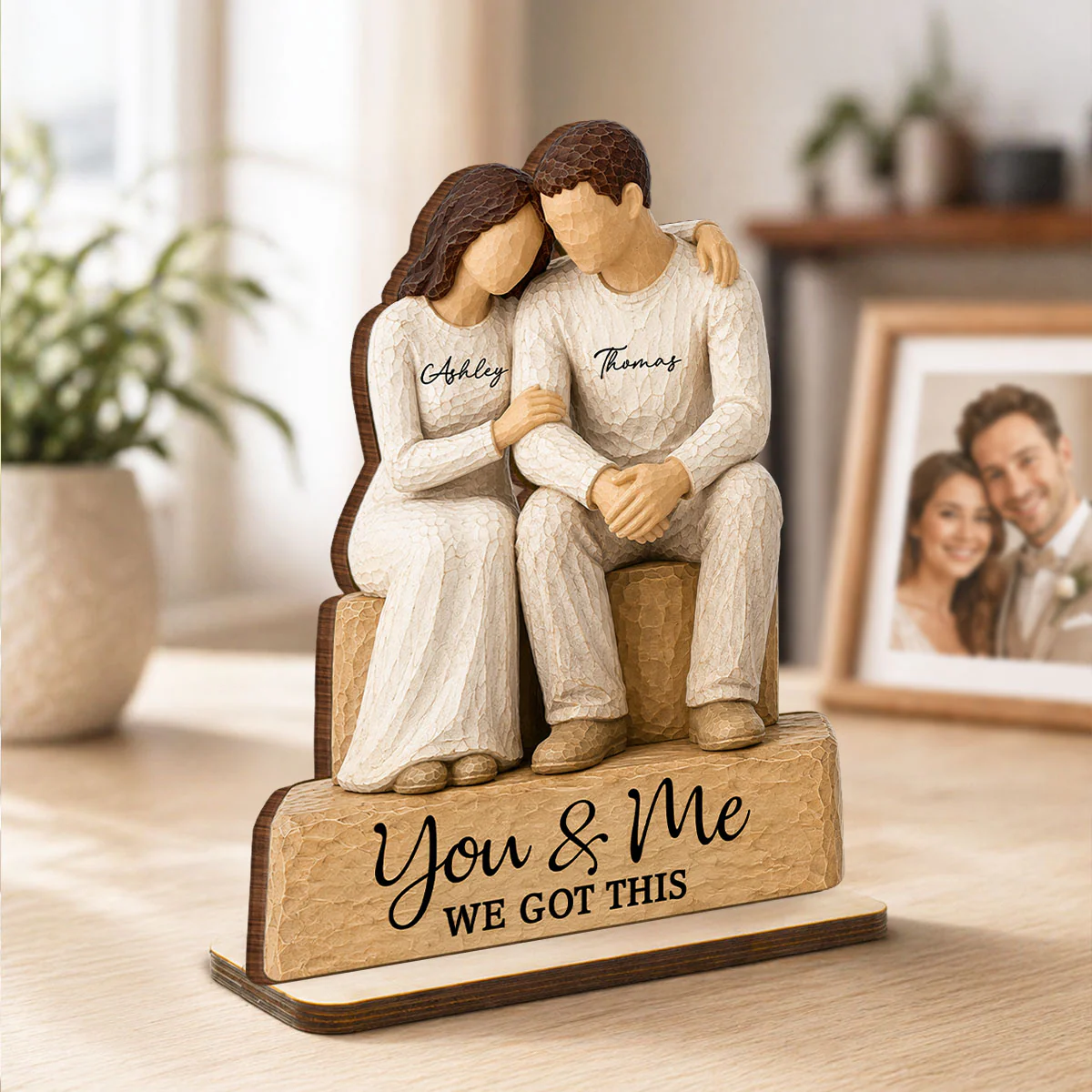 Rustic Sentimental Couple Forever Together - Personalized 2-Layered Wooden Plaque - Anniversary Gift For Couple - Image 5