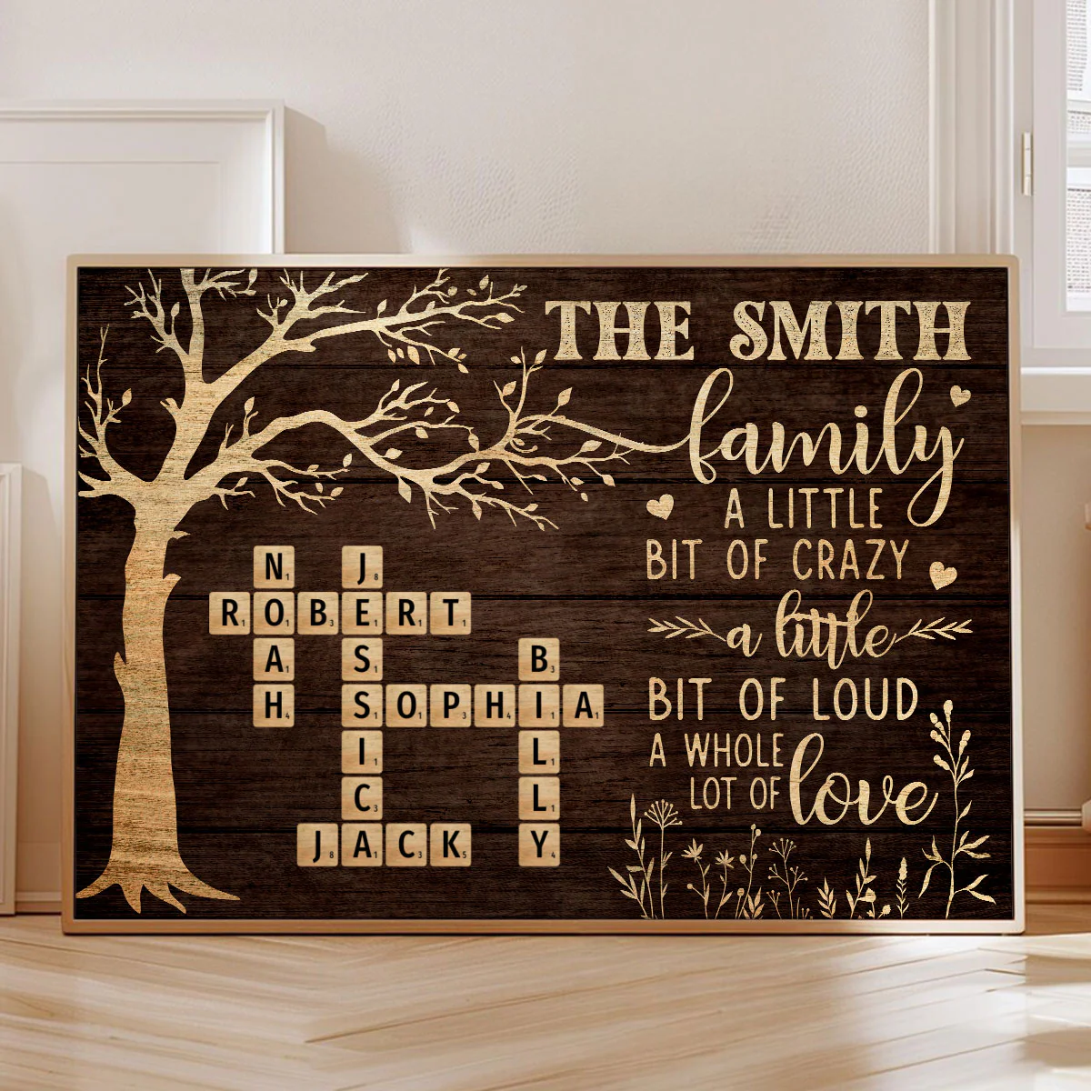 Rustic Vintage Family Lot Of Love Crossword Puzzle Art - Personalized Poster - Heartfelt Father's Day Gift For Dad, Husband - Image 10