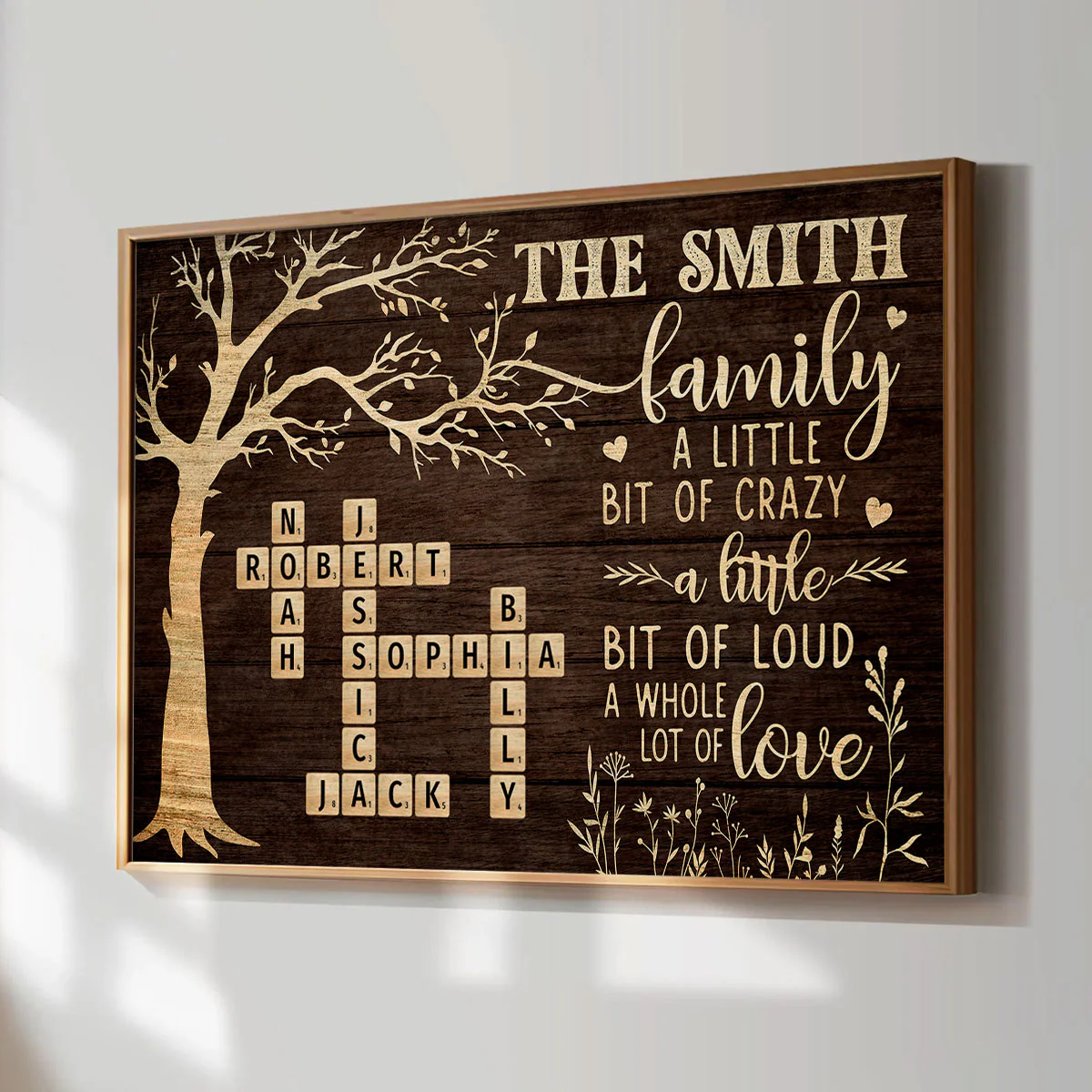 Rustic Vintage Family Lot Of Love Crossword Puzzle Art - Personalized Poster - Heartfelt Father's Day Gift For Dad, Husband - Image 9