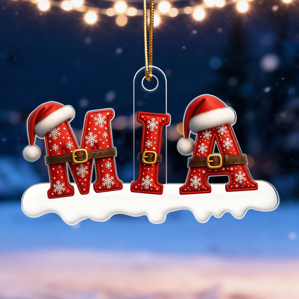 Santa Alphabet Custom Name - Personalized Acrylic Ornament - Christmas Tree Decor - Image 5