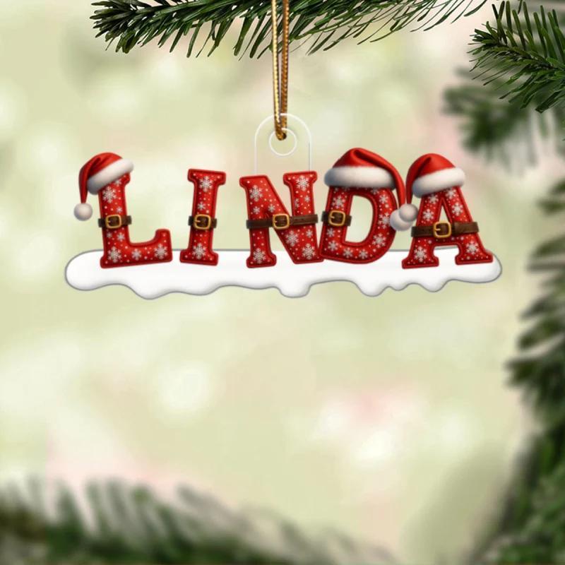 Santa Alphabet Custom Name - Personalized Acrylic Ornament - Christmas Tree Decor - Image 8