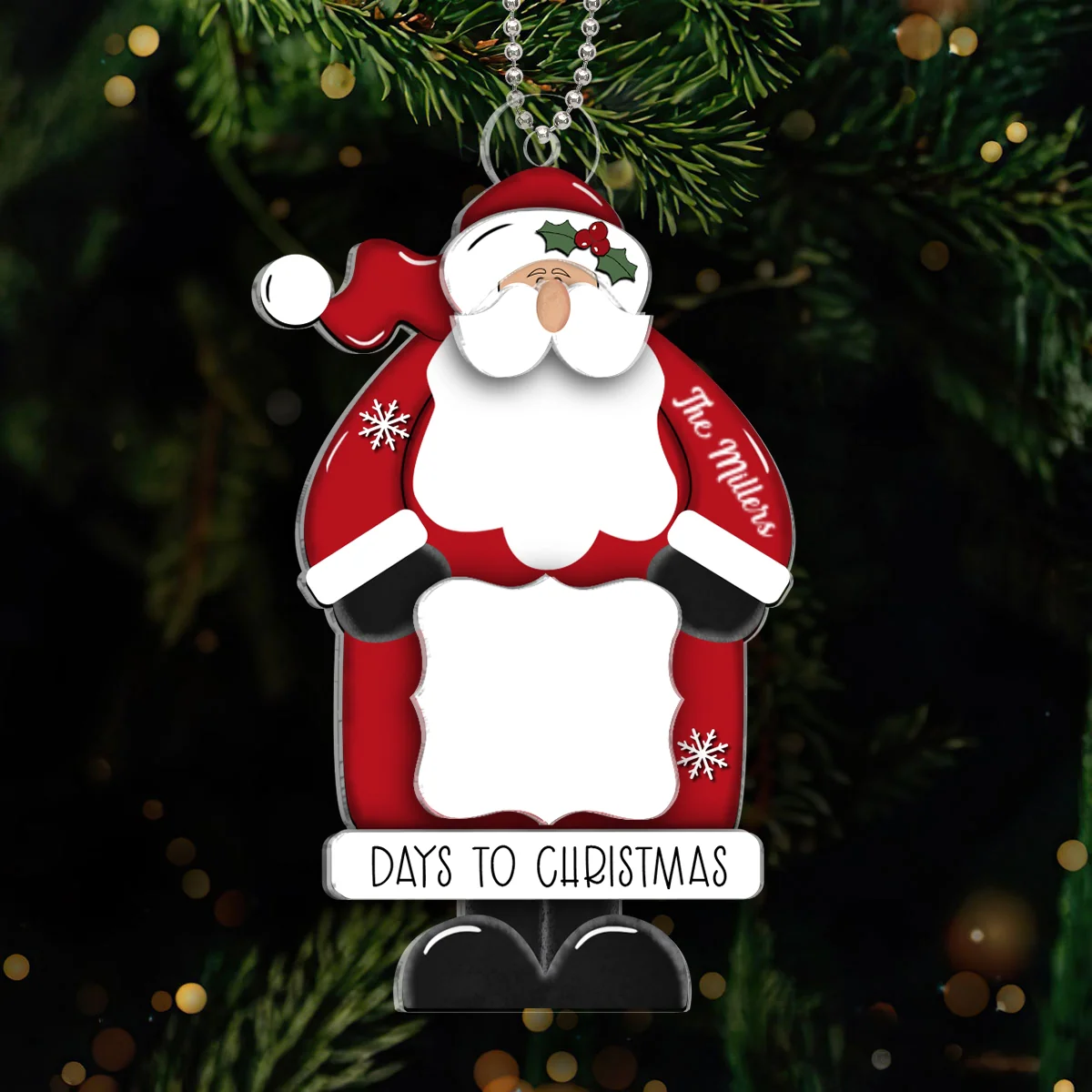 Santa Countdown Days To Christmas Personalized 2-Layer Acrylic Ornament - Image 11