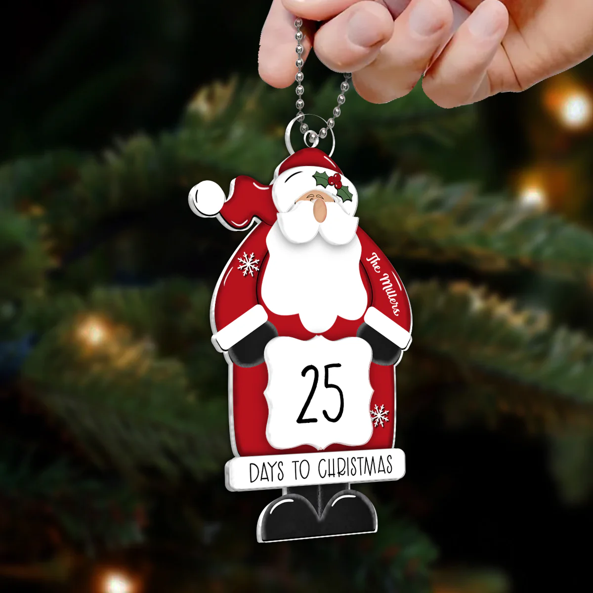 Santa Countdown Days To Christmas Personalized 2-Layer Acrylic Ornament - Image 6