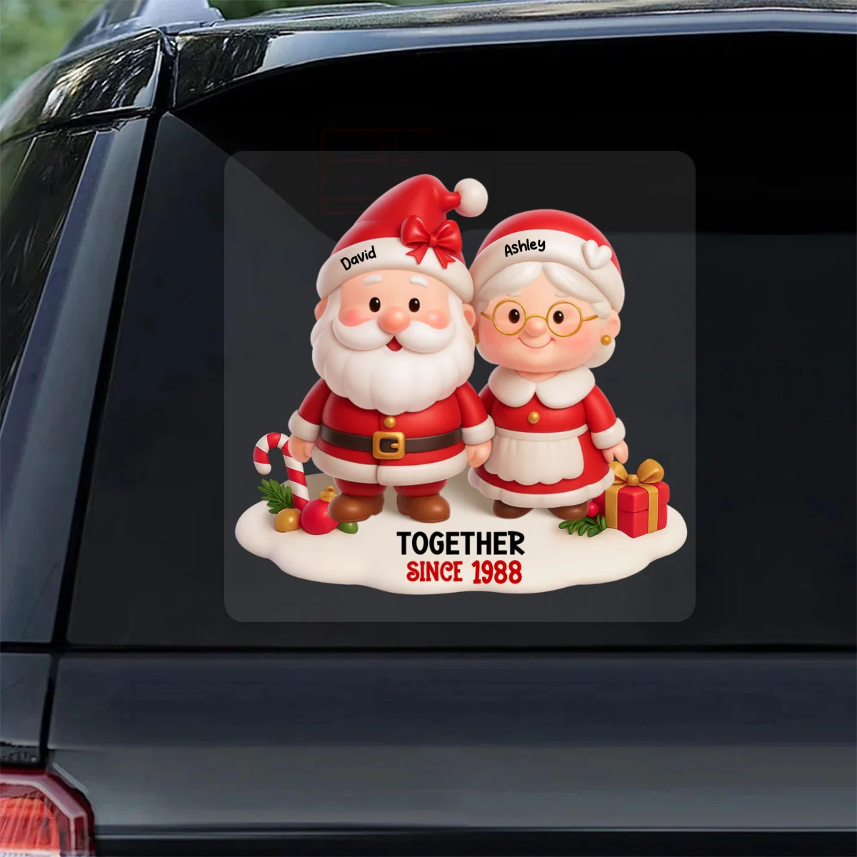Santa Couple Growing Old Together Personalized Fridge Decal, Anniversary, Christmas Gift for him, Gift for her - Image 11