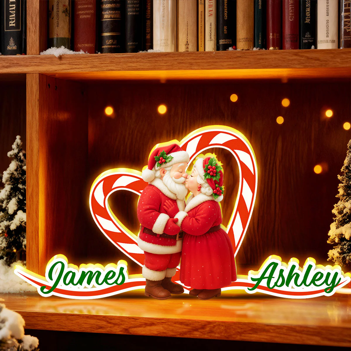 Santa Couple Growing Old Together - Personalized Light Box - Christmas Gift For Couples - Image 3