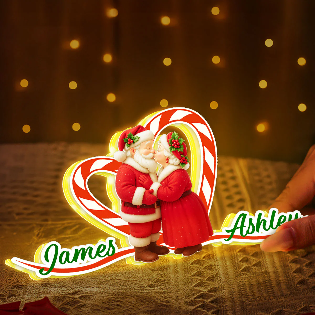 Santa Couple Growing Old Together - Personalized Light Box - Christmas Gift For Couples - Image 6