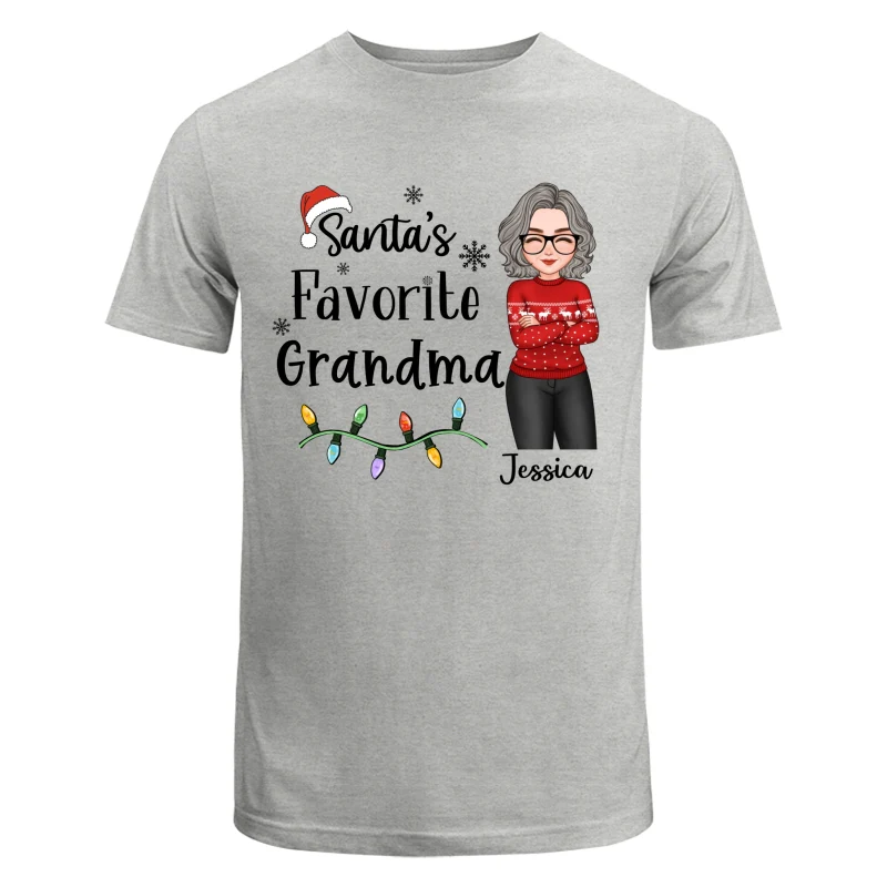 Santa's Favorite Grandma Christmas Cool Woman Personalized Shirt - Image 6