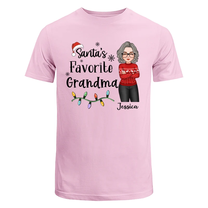 Santa's Favorite Grandma Christmas Cool Woman Personalized Shirt - Image 7