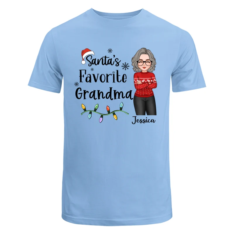 Santa's Favorite Grandma Christmas Cool Woman Personalized Shirt - Image 8