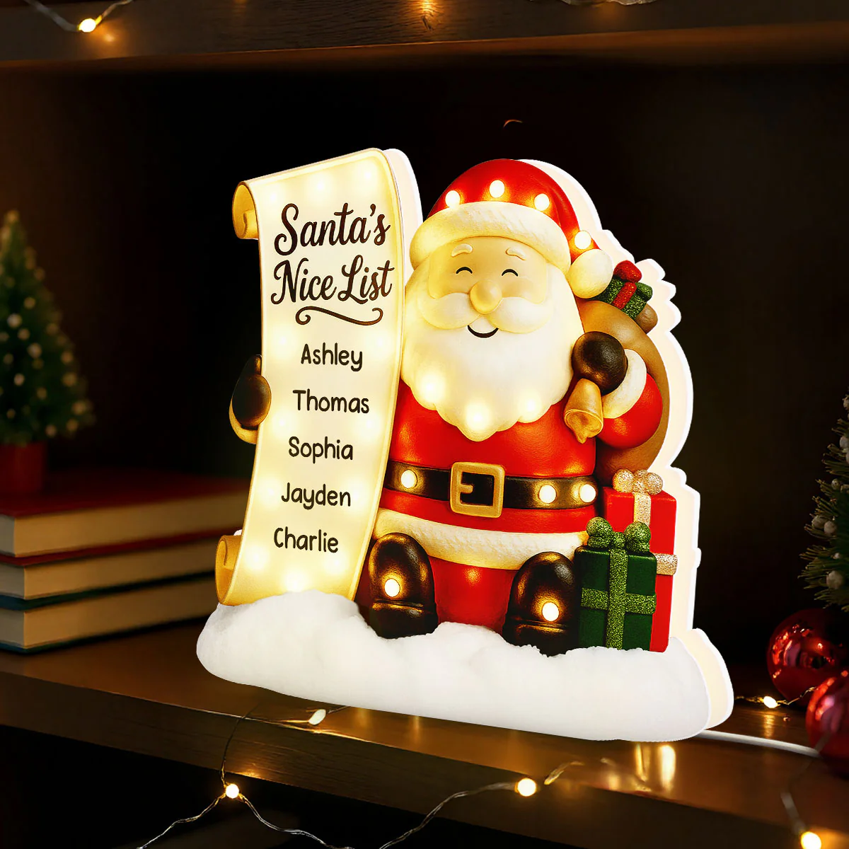 Santa's Nice List Kids' Names Family Christmas Decor - Personalized LED Light Box -Christmas Gift For Grandma, Grandpa, Family - Image 2