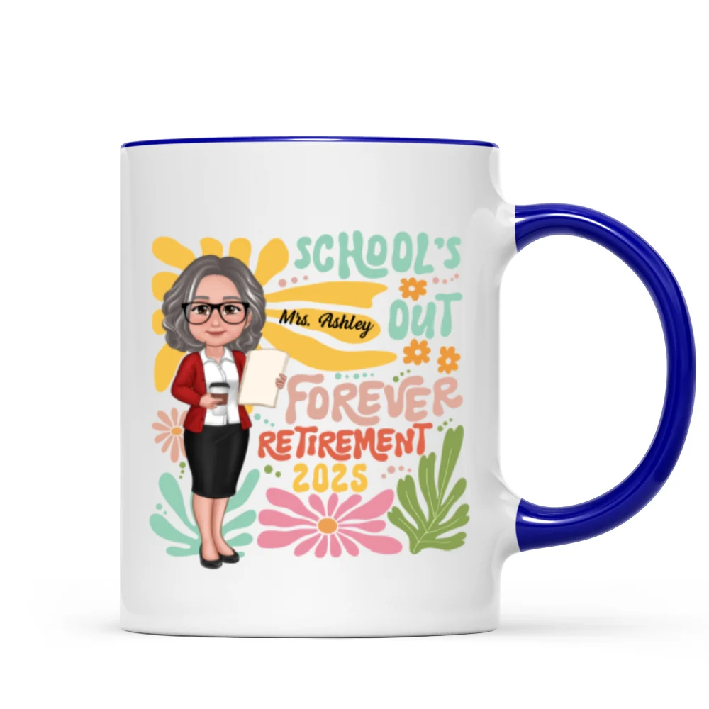 School Is Out Forever Teacher Retirement Personalized Mug - Image 11