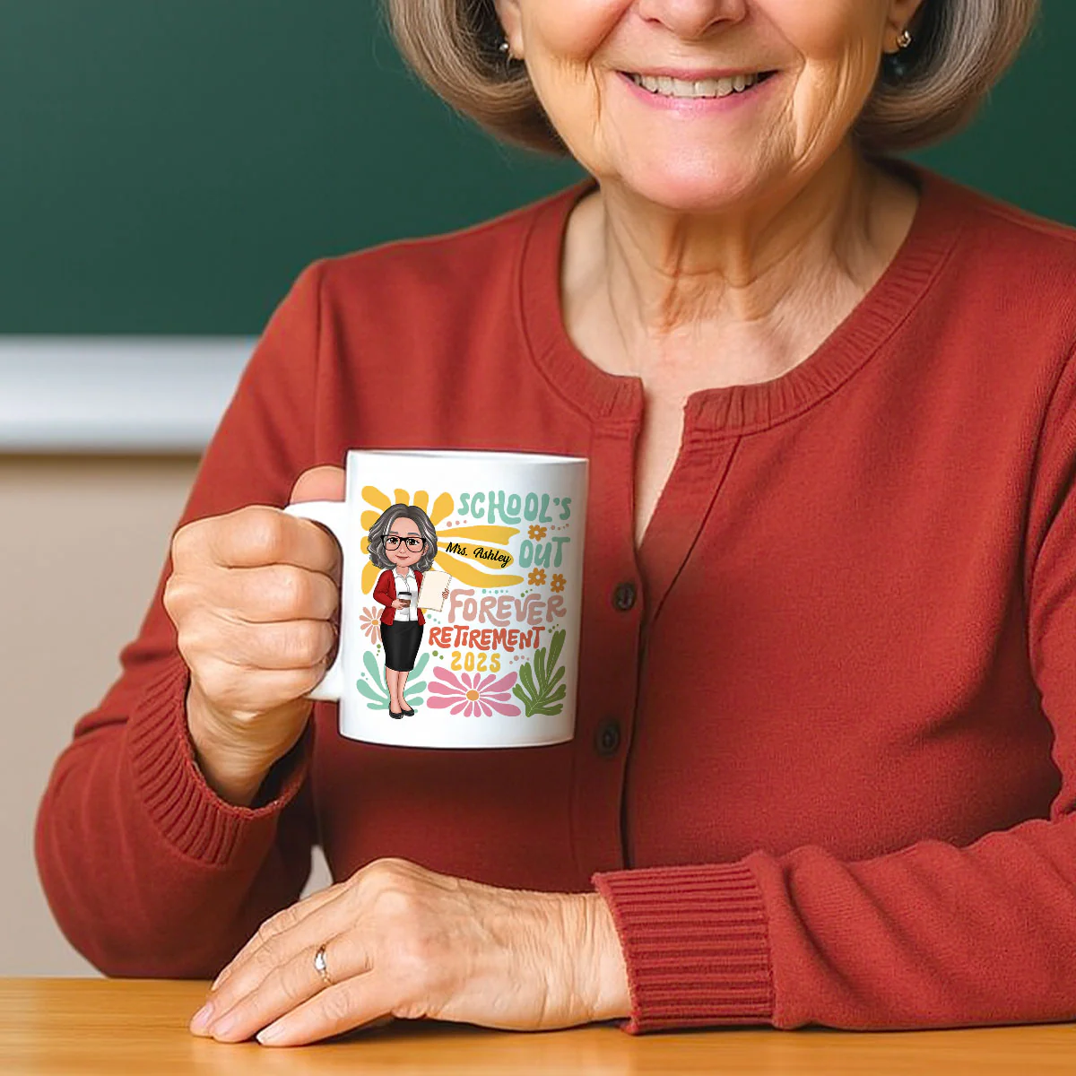 School Is Out Forever Teacher Retirement Personalized Mug - Image 2
