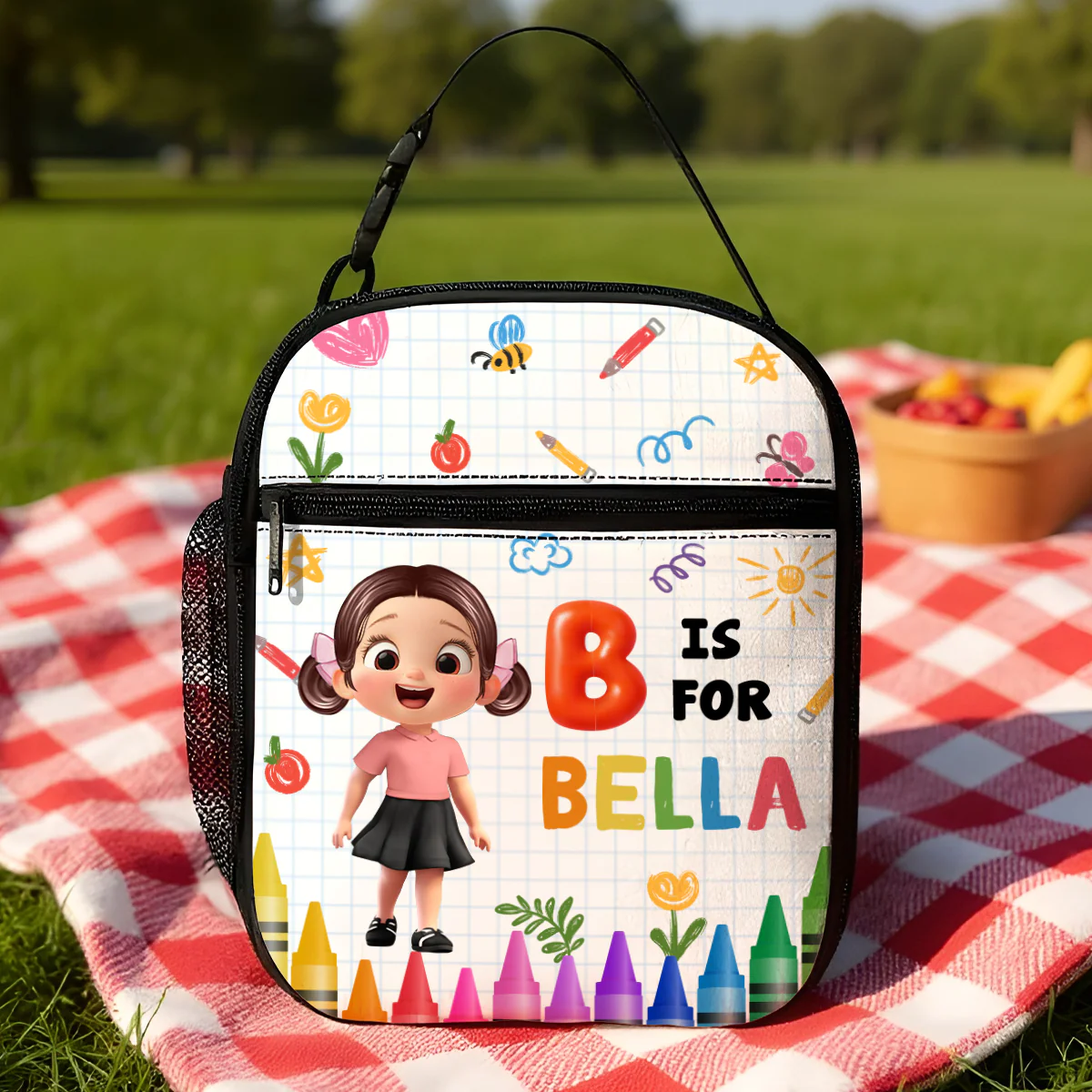 School Kid's Name Personalized Insulated Kid Lunch Bag, Back To School gift - Image 6