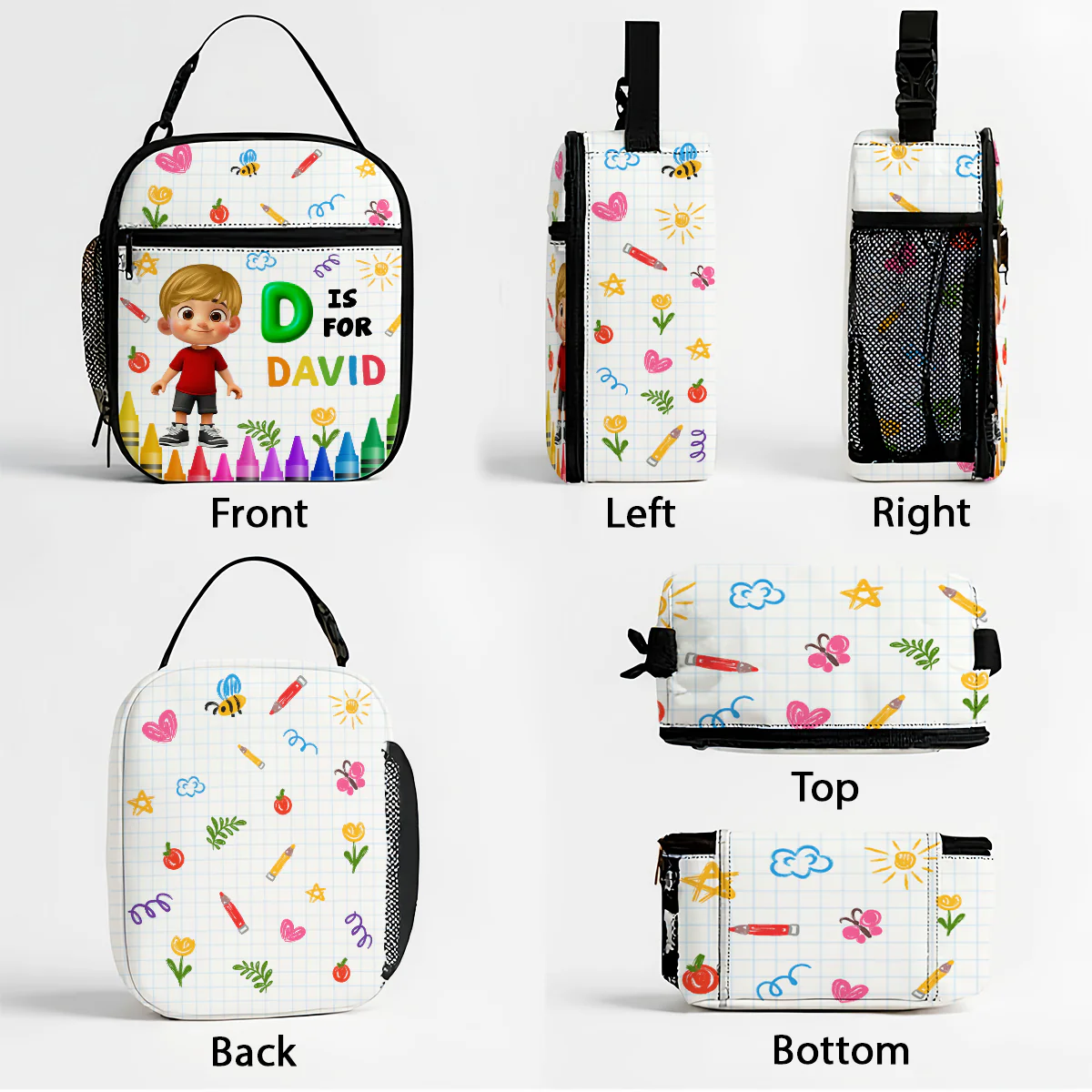 School Kid's Name Personalized Insulated Kid Lunch Bag, Back To School gift - Image 8