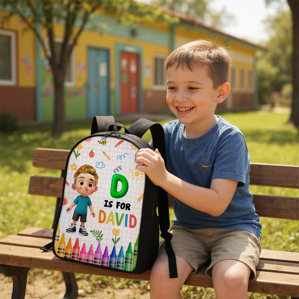 School Kid's Name Personalized Kid Backpack, Back To School gift - Image 11