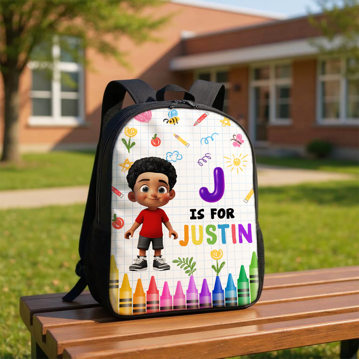 School Kid's Name Personalized Kid Backpack, Back To School gift - Image 3