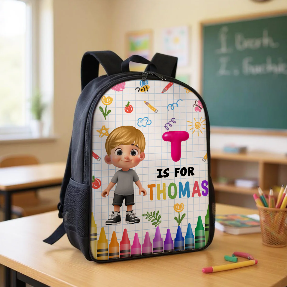 School Kid's Name Personalized Kid Backpack, Back To School gift - Image 6
