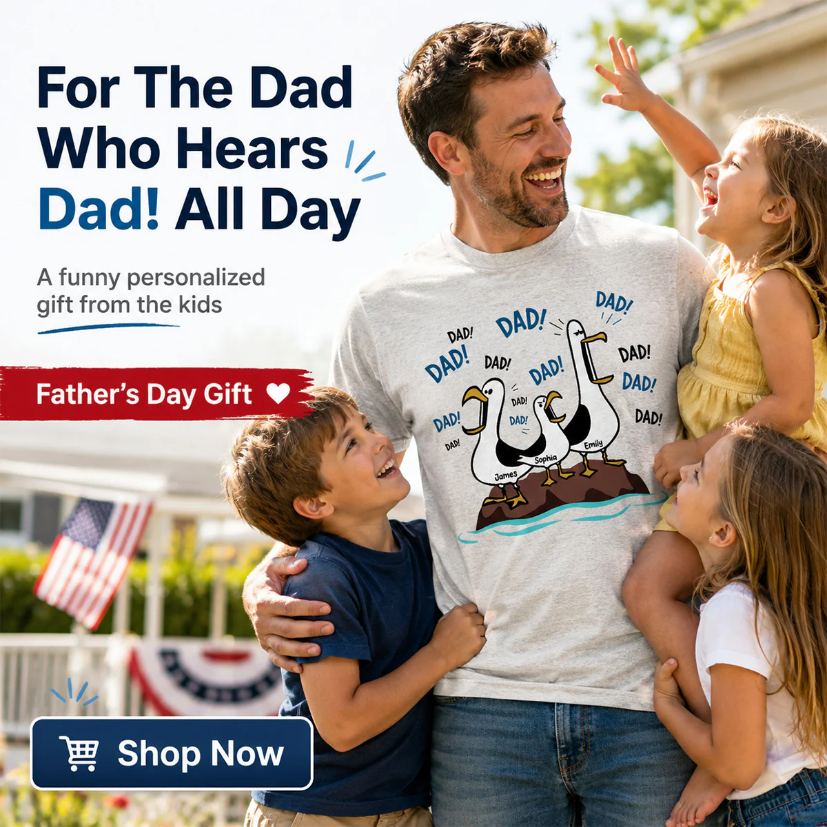 Seagull Dad! Dad! Dad! - Personalized Shirt - Funny Father's Day Gift For Dad, Husband - Image 8