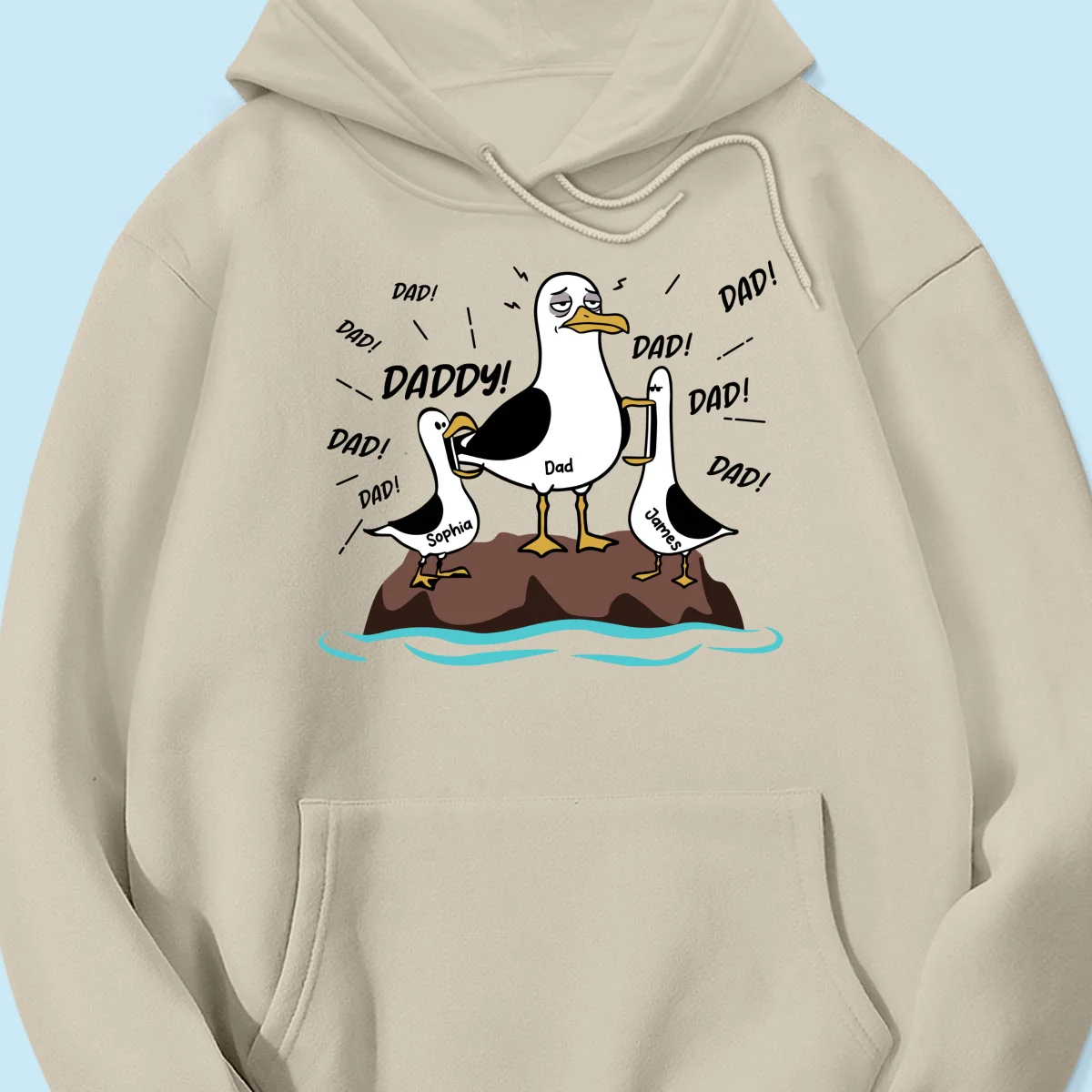 Seagull Dad! Dad! Dad! Tired Seagull & Kids Custom Name - Personalized Shirt - Funny Father's Day Gift For Dad, Husband - Image 33