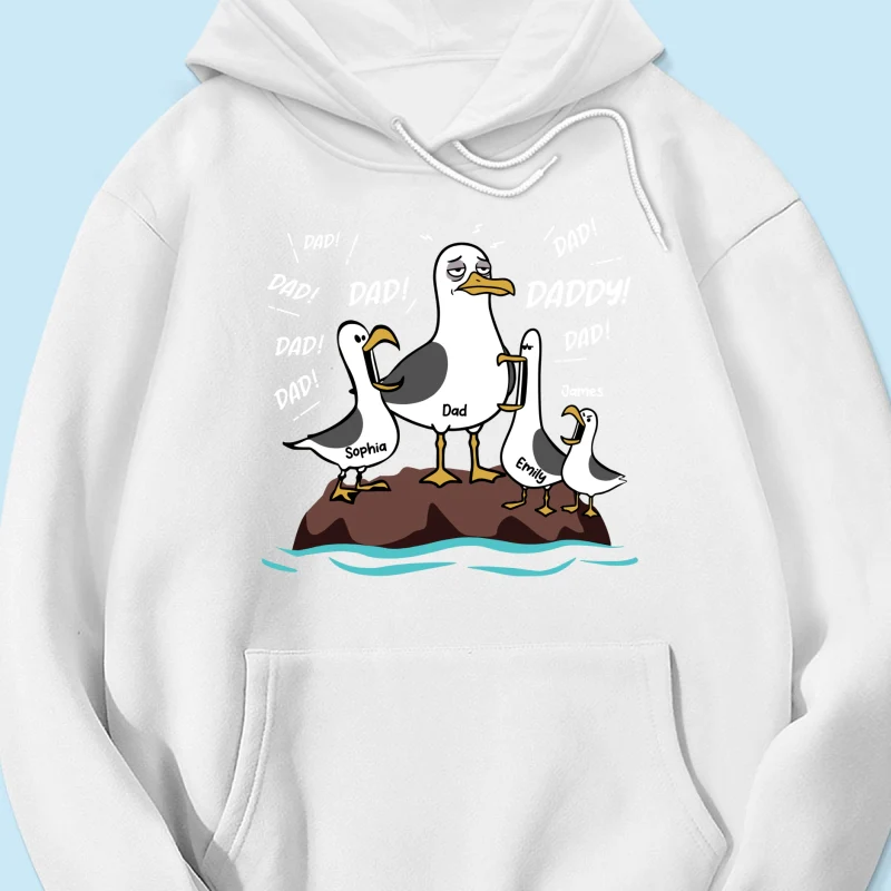 Seagull Dad! Dad! Dad! Tired Seagull & Kids - Personalized Shirt - Funny Father's Day Gift For Dad, Husband - Image 47