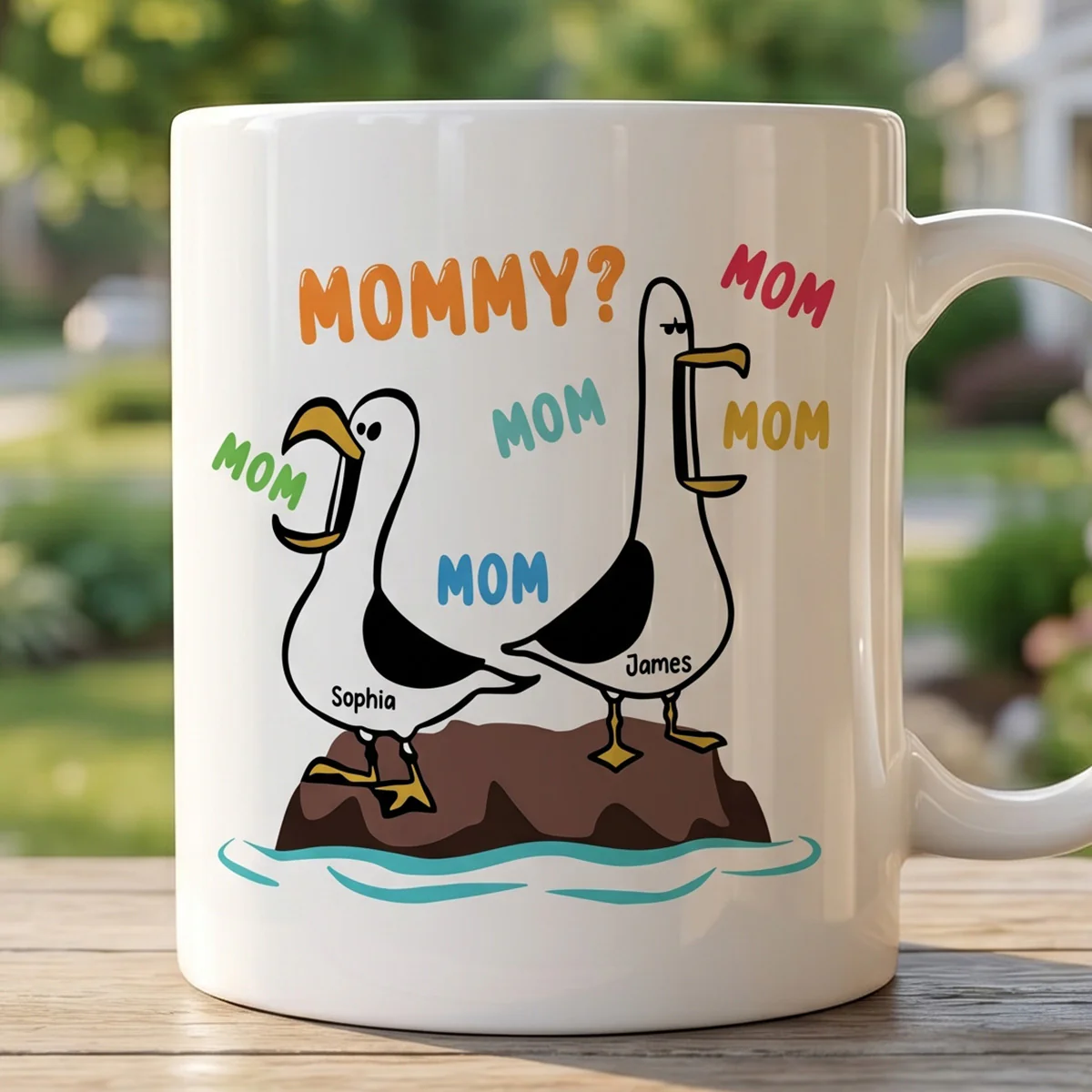 Seagull Mom Mom Mom Colorful - Personalized Mug - Funny Mother's Day Gift For Mom - Image 2