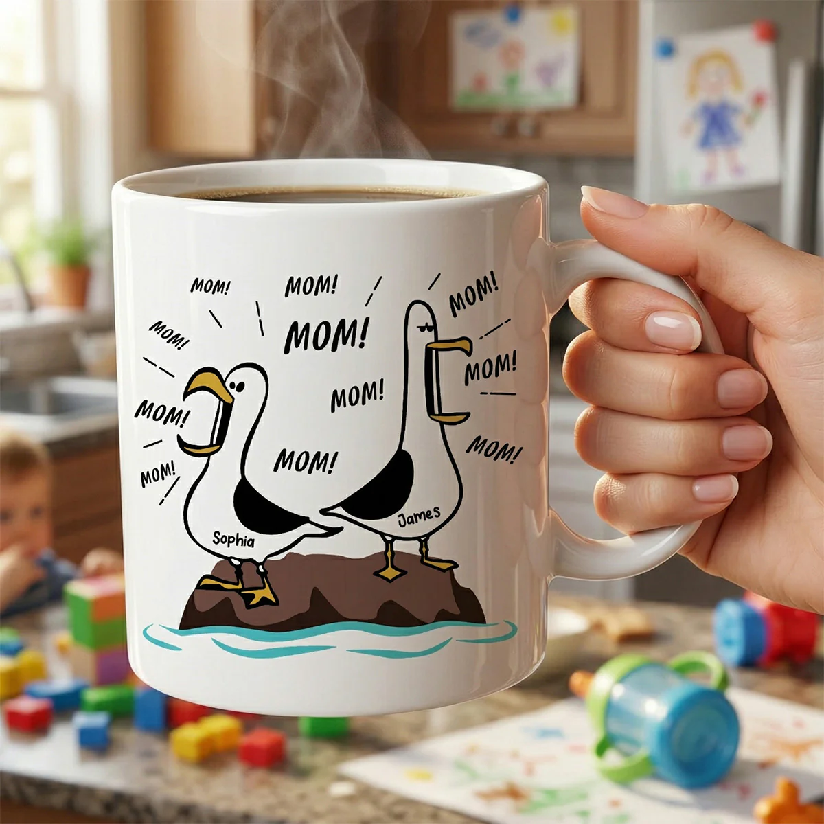 Seagull Mom Mom Mom Custom Name - Personalized Mug - Funny Mother's Day Gift For Mom - Image 3