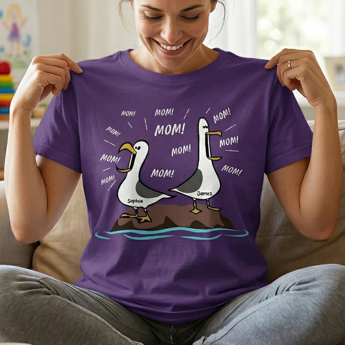 Seagull Mom Mom Mom Custom Name - Personalized Shirt - Funny Mother's Day Gift For Mom - Image 6