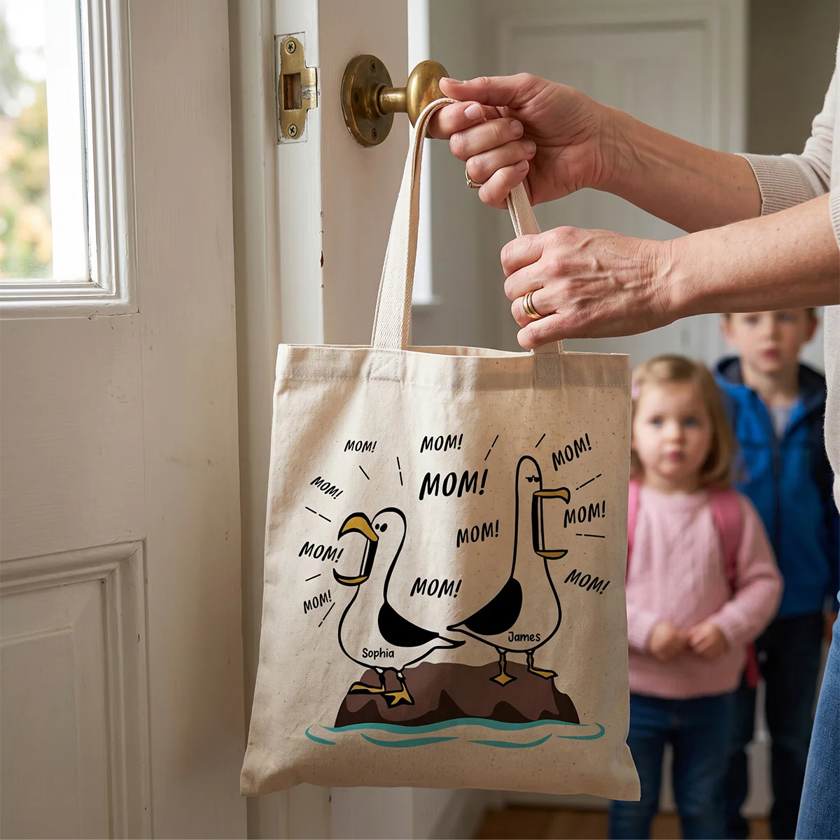 Seagull Mom Mom Mom - Personalized Tote Bag - Funny Mother's Day Gift For Mom - Image 2