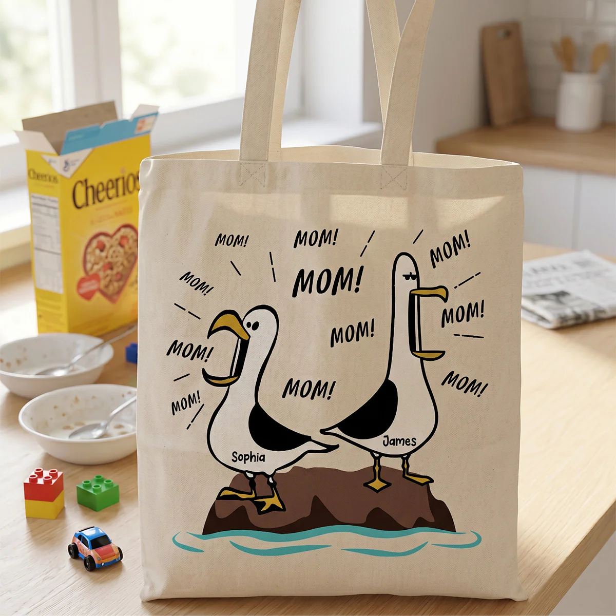 Seagull Mom Mom Mom - Personalized Tote Bag - Funny Mother's Day Gift For Mom - Image 3