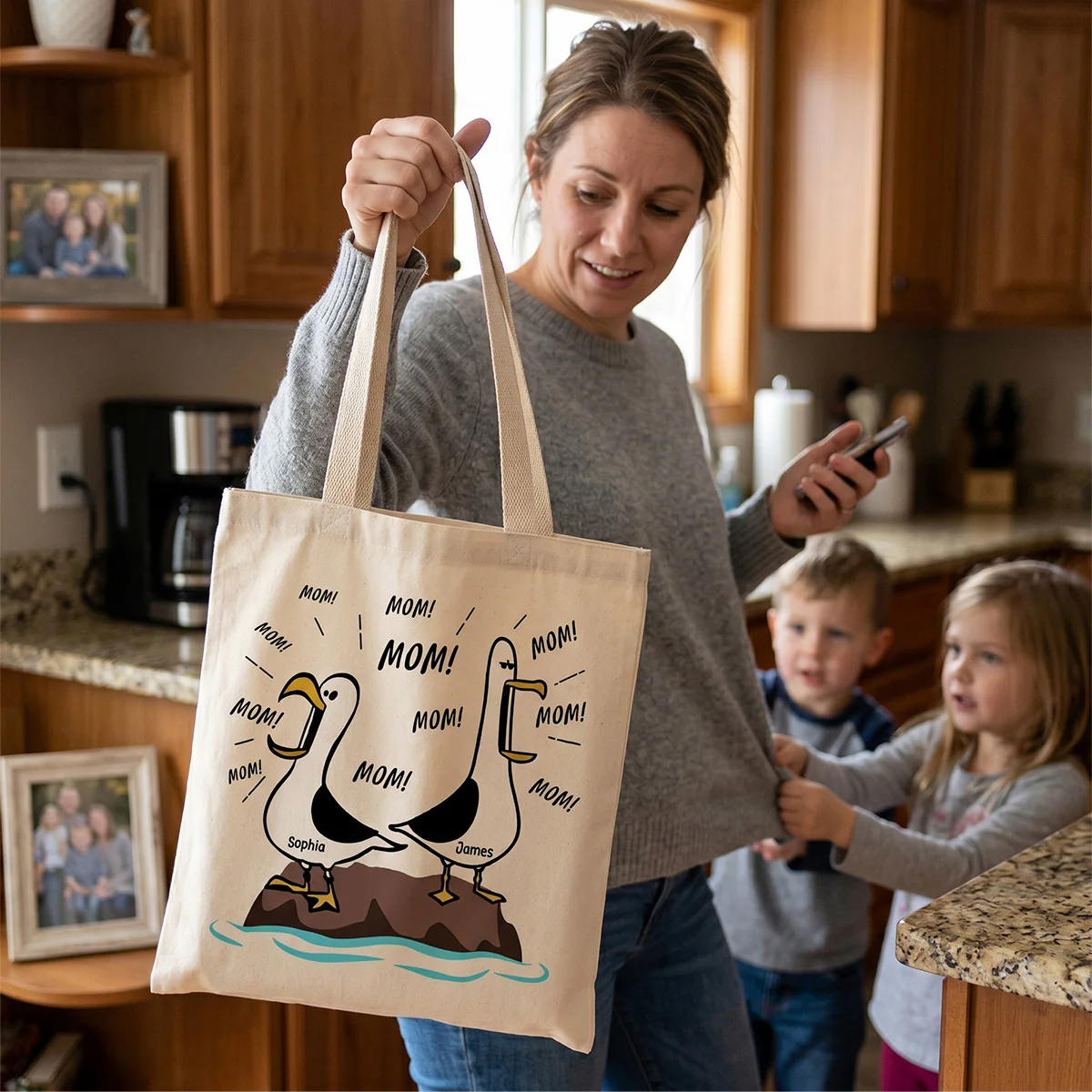 Seagull Mom Mom Mom - Personalized Tote Bag - Funny Mother's Day Gift For Mom - Image 6