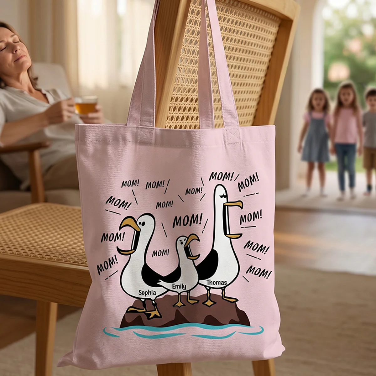 Seagull Mom Mom Mom - Personalized Tote Bag - Funny Mother's Day Gift For Mom - Image 7