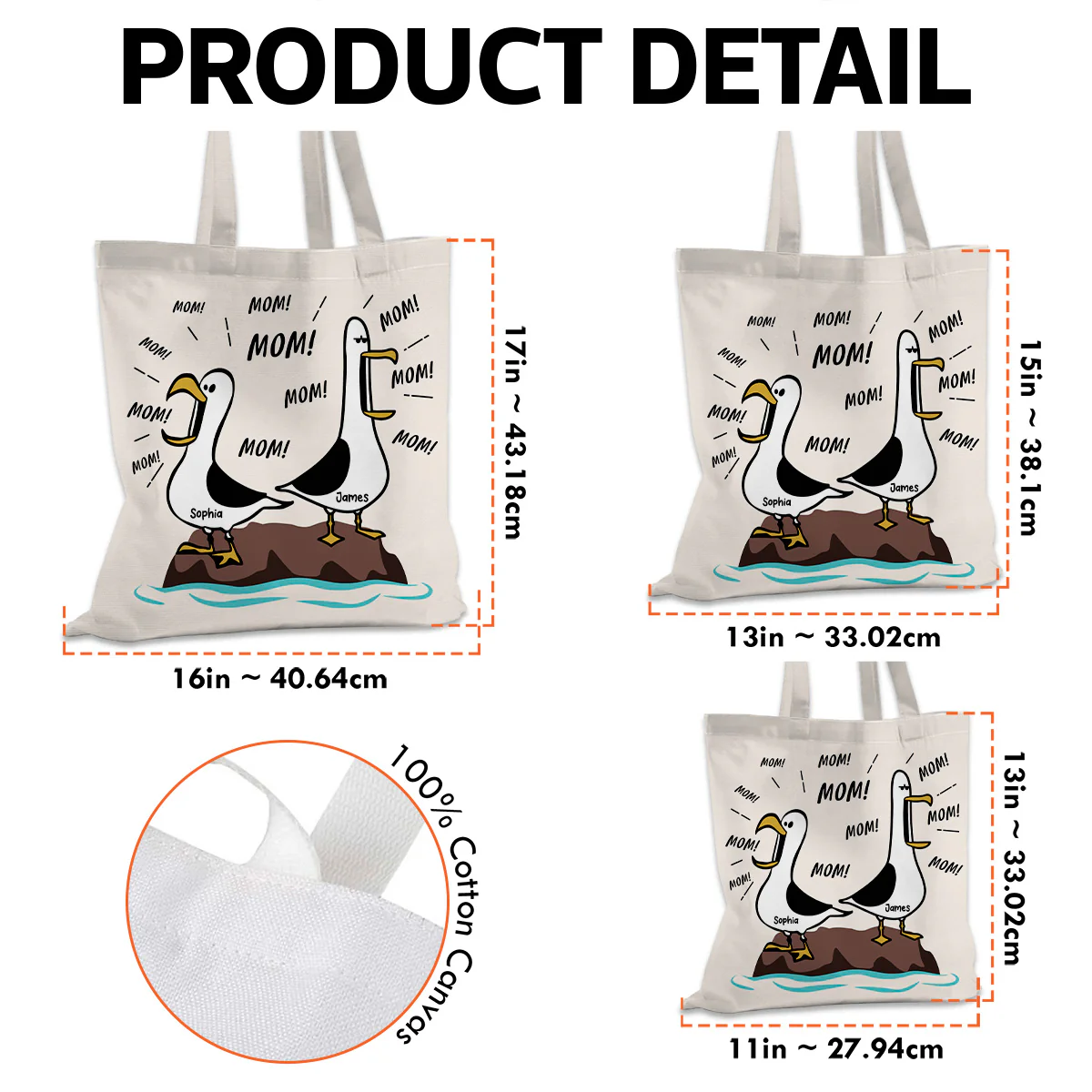 Seagull Mom Mom Mom - Personalized Tote Bag - Funny Mother's Day Gift For Mom - Image 8