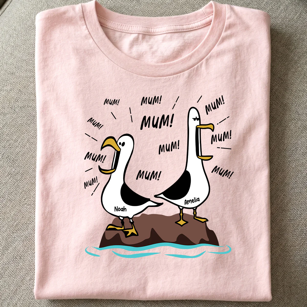 Seagull Mum Mum Mum Custom Name - Personalised Shirt - Funny Mother's Day Gift For Mum