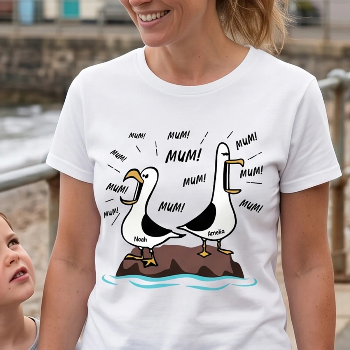 Seagull Mum Mum Mum Custom Name - Personalised Shirt - Funny Mother's Day Gift For Mum - Image 2