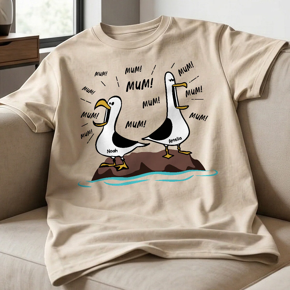 Seagull Mum Mum Mum Custom Name - Personalised Shirt - Funny Mother's Day Gift For Mum - Image 3