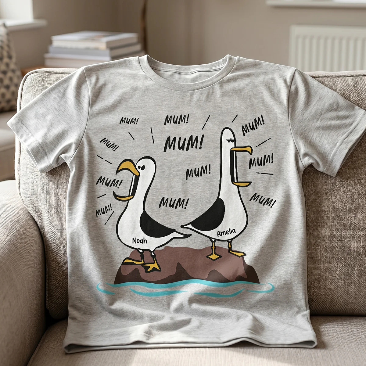 Seagull Mum Mum Mum Custom Name - Personalised Shirt - Funny Mother's Day Gift For Mum - Image 4