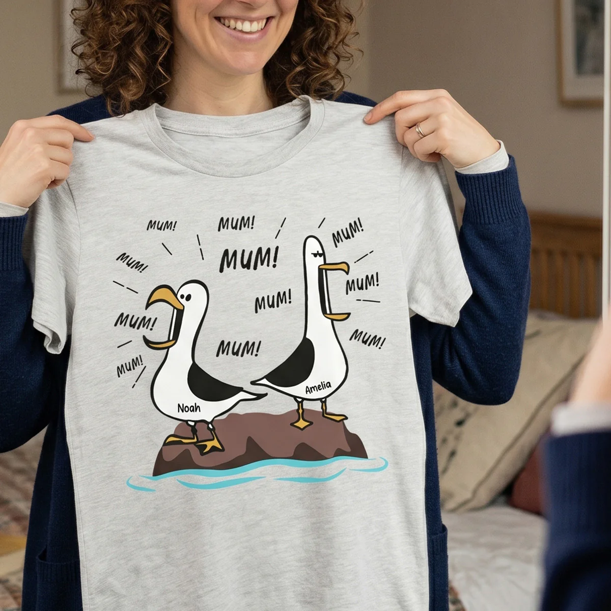 Seagull Mum Mum Mum Custom Name - Personalised Shirt - Funny Mother's Day Gift For Mum - Image 6